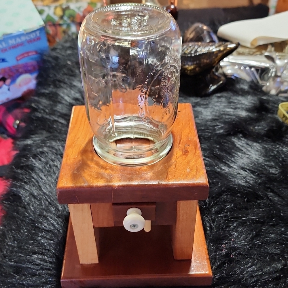 Vintage Wooden Candy Dispenser. Handcrafted.